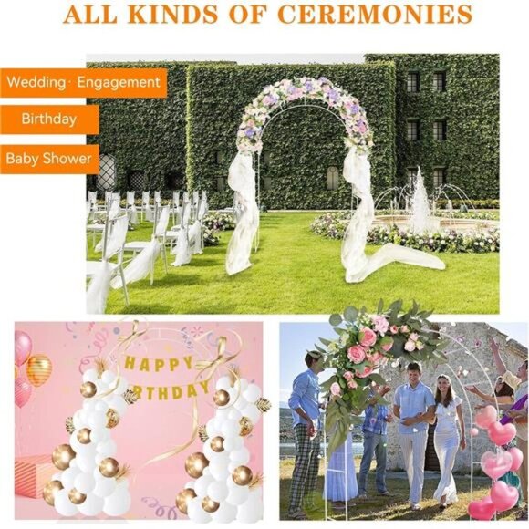 7.8ft Backdrop Stand-Balloon Arch Kit,Stable Balloon ArchFrame,Metal WeddingArch - Picture 5 of 7